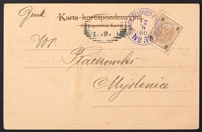 Poststück - Österr. Manöverpost 1900: violetter - Briefmarken