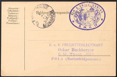 Poststück - Österr. Marine WK I, - Briefmarken