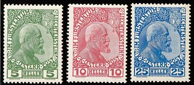 ** - Liechtenstein Nr. 1 x/3 x, - Stamps