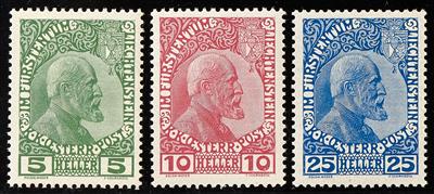 ** - Liechtenstein Nr. 1 x/ 3 x, - Briefmarken