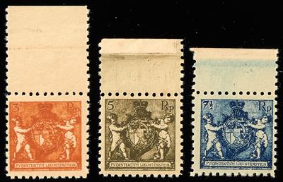 ** - Liechtenstein Nr. 45 A/50 A und 52 A, - Briefmarken