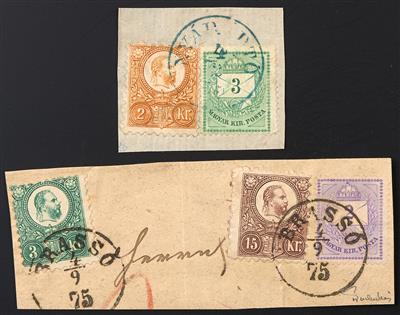 Briefstück - Ungarn 2 Mischfrankaturen - Briefmarken