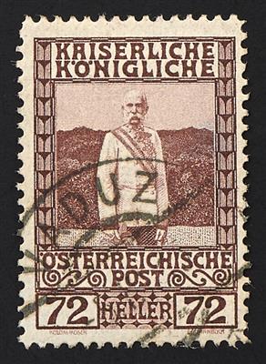 gestempelt - Liechtenstein Vor- und Mitläufer Ausgaben 1908/1918 Nr. 152 (72 Heller 1908) mit Teil gestempelt "VADUZ ...", - Briefmarken