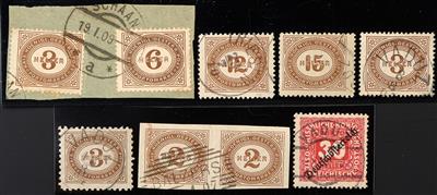 Poststück/Briefstück/gestempelt - Liechtenstein Vorläufer Österreich Portomarken Partie: Nr. 3 gestempelt, - Stamps