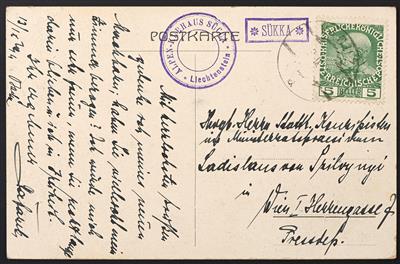 Poststück - Liechtenstein 1914, Postablage gestempelt "* SÜKKA * - Francobolli