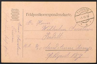 Poststück - Liechtenstein Feldpost im I. Weltkrieg 1916, - Briefmarken