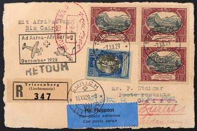 Poststück - Liechtenstein Flugpost 1929, - Stamps