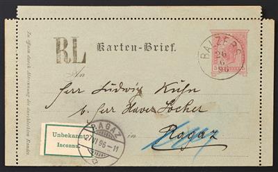 Poststück - Liechtenstein Vorläufer Ausgabe 1890/1891 Ganzsachen Kartenbrief 5 Kreuzer (deutscher Text), - Stamps