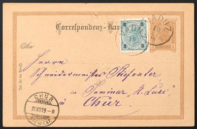 Poststück - Liechtenstein Vorläufer Ausgabe 1890/1891 Ganzsachen Postkarte 2 Kreuzer (mit langem "s", - Stamps