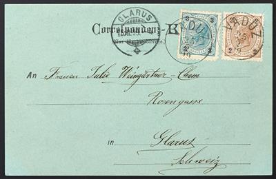 Poststück - Liechtenstein Vorläufer Ausgabe 1890/1891 Nr. 51 + 52, - Briefmarken