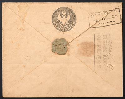 Poststück - Russland um 1860: drei Ganzsachen-Umschläge zu 10 Kop. schwarz (alle mit breitem Adlerschwanz, - Francobolli