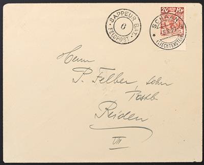 Poststück - Schweizer Militärpost in Liechtenstein 1927, - Francobolli