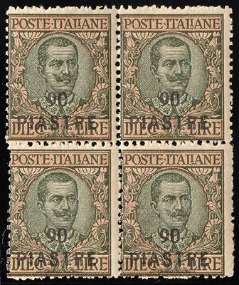 ** - Italienische Post in der Levante Nr. 93/100 (Sassone Constantinopoli Nr. 68/75) je im VIERERBLOCK, - Stamps