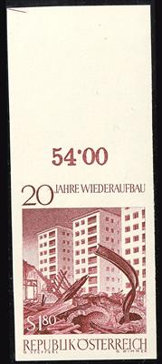 ** - Österr. Nr. 1208U (20 Jahre Wiederaufbau) vom Bogenoberrand, - Briefmarken