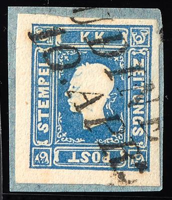 Briefstück - Österr. Nr. 16 vollrandig auf kleinem Schleifenausschnitt mit Lombardei-Venetien Stempel UDINE, - Briefmarken