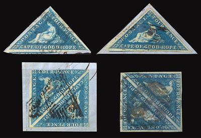 gestempelt/(*)/Briefstück - Interess. Partie Dreieckausg. Kap der Guten Hoffnung aus 1853/64, - Stamps