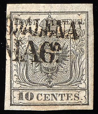 gestempelt - Lombardei-Venetien Nr. 2 H Ia grau, Erstdruck - Briefmarken