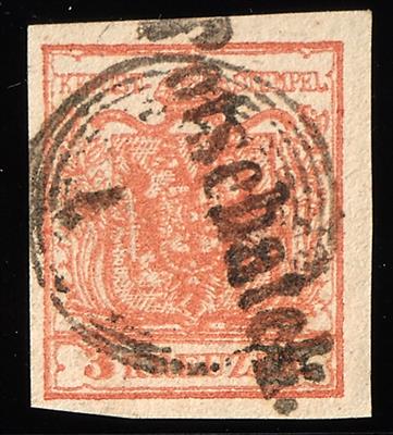 gestempelt - Österr. Nr. 3H III mit Lang - und stummem Stempel "POTSCHATEK", - Stamps