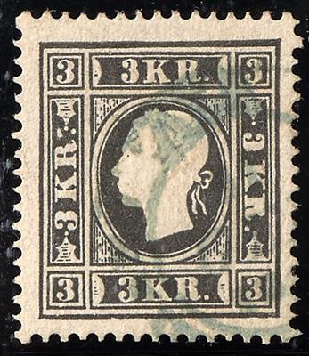 gestempelt - Österreich Nr. 11 I/Type Ib (beide "R" verstümmelt) schwarz, mit wässrig BLAUER - Stamps