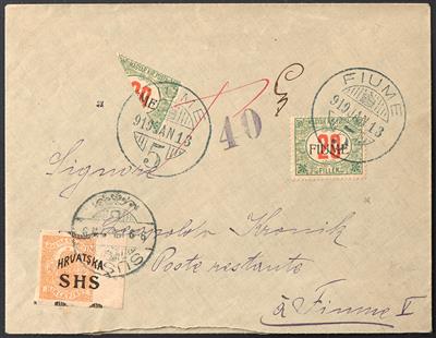Poststück - Fiume 1919 - Brief von - Briefmarken