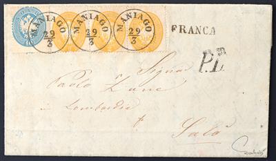 Poststück - Lombardei 1863 - seltene - Briefmarken