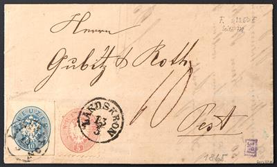 Poststück - Österr. 1865 - Kuvertausschnitt - Briefmarken