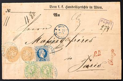 Poststück - Österr. Nr. 34 a (Paar) + 36 I - Stamps