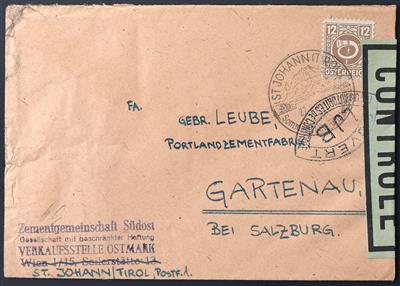 Poststück - Österreich 1945, Französische Zensur "LJB - Stamps