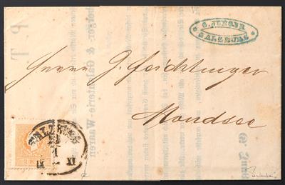 Poststück - Österreich Nr. 10 II d, dunkelorange - Briefmarken