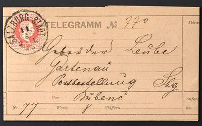 Poststück - Österreich Nr. 37 II auf Telegramm - Briefmarken