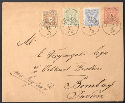 Poststück - Österreich Nr. 44 + 45 + 47 auf - Stamps