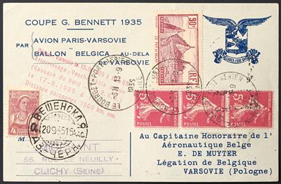 Poststück - Sammlung Ballonpost Belgien bzw. Frankreich ab 1935, - Briefmarken