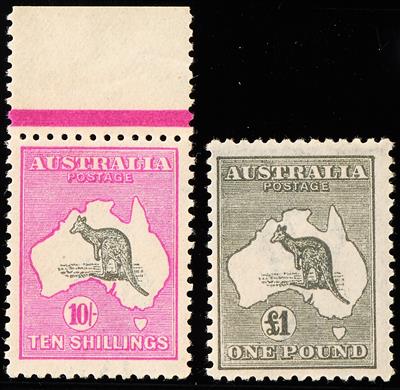 ** - Australien Mi. Nr.50XII oberes Randstück und Mi. Nr. 52XIII, - Stamps