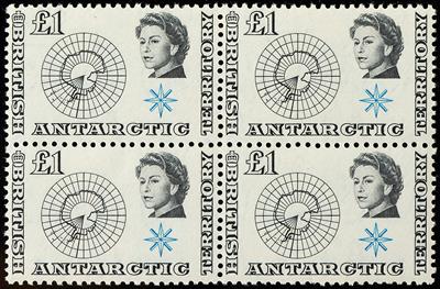 ** - Britische Gebiete in der Antarktis (British Antarctic Territory) Nr. 1/15 in Viererblöcken, - Známky