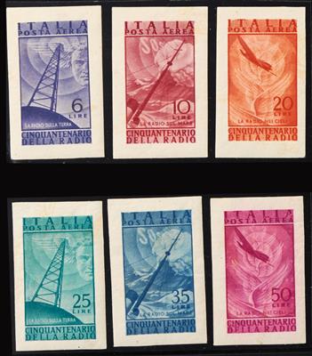 ** - Italien 1947 - 6 ungezähnte Proben zu 6, - Briefmarken