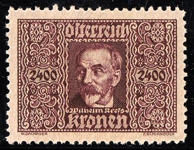 (*) - Österr. 1922 - 2400 Kronen Kreßflug Farbprobe in "Weinrot","erstes bekanntes Exemplar", - Stamps