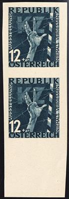 ** - Österr. 1946 ANTIFA - 12 Gr KZ im ungez. Randpaar, - Briefmarken