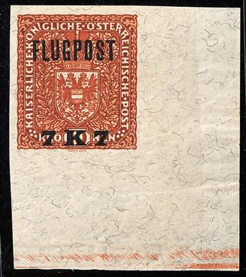 ** - Österr.   ANK Nr. (3) B (Flugpost 1918 7 K auf 10 K ungezähnt, - Francobolli