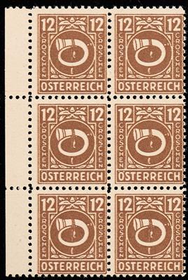 ** - Österr.   ANK Nr. 704 DD (12 Gr.) im Sechserblock (mit Foto-Attest Puschmann) und als Einzelmarke etc., - Stamps