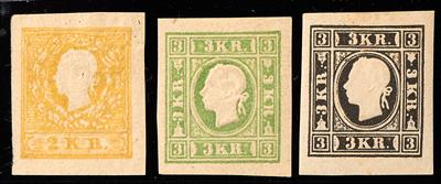 * - Österr. Fellner ND 1885 2 Kreuzer gelb und 3 Kreuzer schwarz und grün, - Stamps