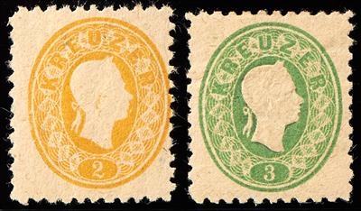 * - Österr. Fellner ND 1885 der 2 und 3 Kreuzer 1861, - Briefmarken