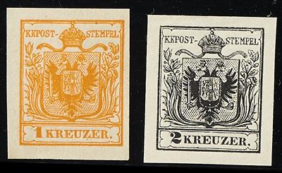 (*) - Österr./Lombardei ND 1884 Bogenproben analog 1850 überkomplett (Nuancen), - Stamps
