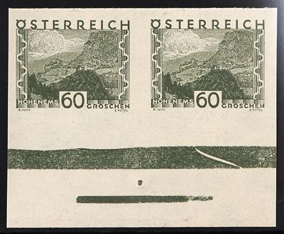 ** - Österr. Nr. 530 U/43 U (Kleine Landschaft) je im waagrechten ungezähnten PAAR - Briefmarken