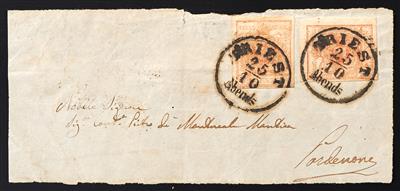 Briefstück - Lombardei-Venetien Nr. 3 M III (2 Stück, - Briefmarken