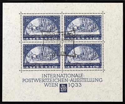 gestempelt - Österr. WIPABLOCK (126 x 104 mm) mit zentriertem KONGRESSHAUS - Sonderstempel vom 25.6.1933, - Francobolli