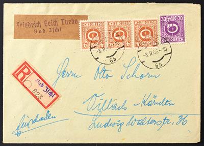 Poststück/Briefstück/gestempelt/* - Spezialsammlung Österr. Ausg. 1945 - Posthorn - div. Briefe, - Známky