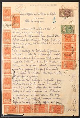 Poststück - Ital. Libyen 1923 - Stempelmarken zu 10 Cent (15 Stück) + 5 Cent + 2 Lire auf Schreiben aus Tripoli, - Briefmarken