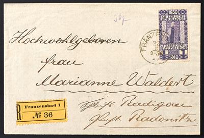 Poststück - Österr. Ausgabe 1910 - 2 Einschreibebriefe: Nr. 172 (50 Heller) von - Briefmarken