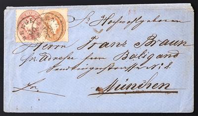 Poststück - Österr. Nr. 21 + 32 als Mischfrankatur - Briefmarken