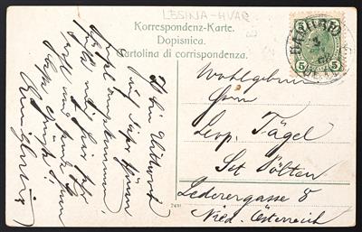 Poststück - Österr. Schiffspost 1903/ 1909: "DANUBIO / OE. LLOYD" - Stamps